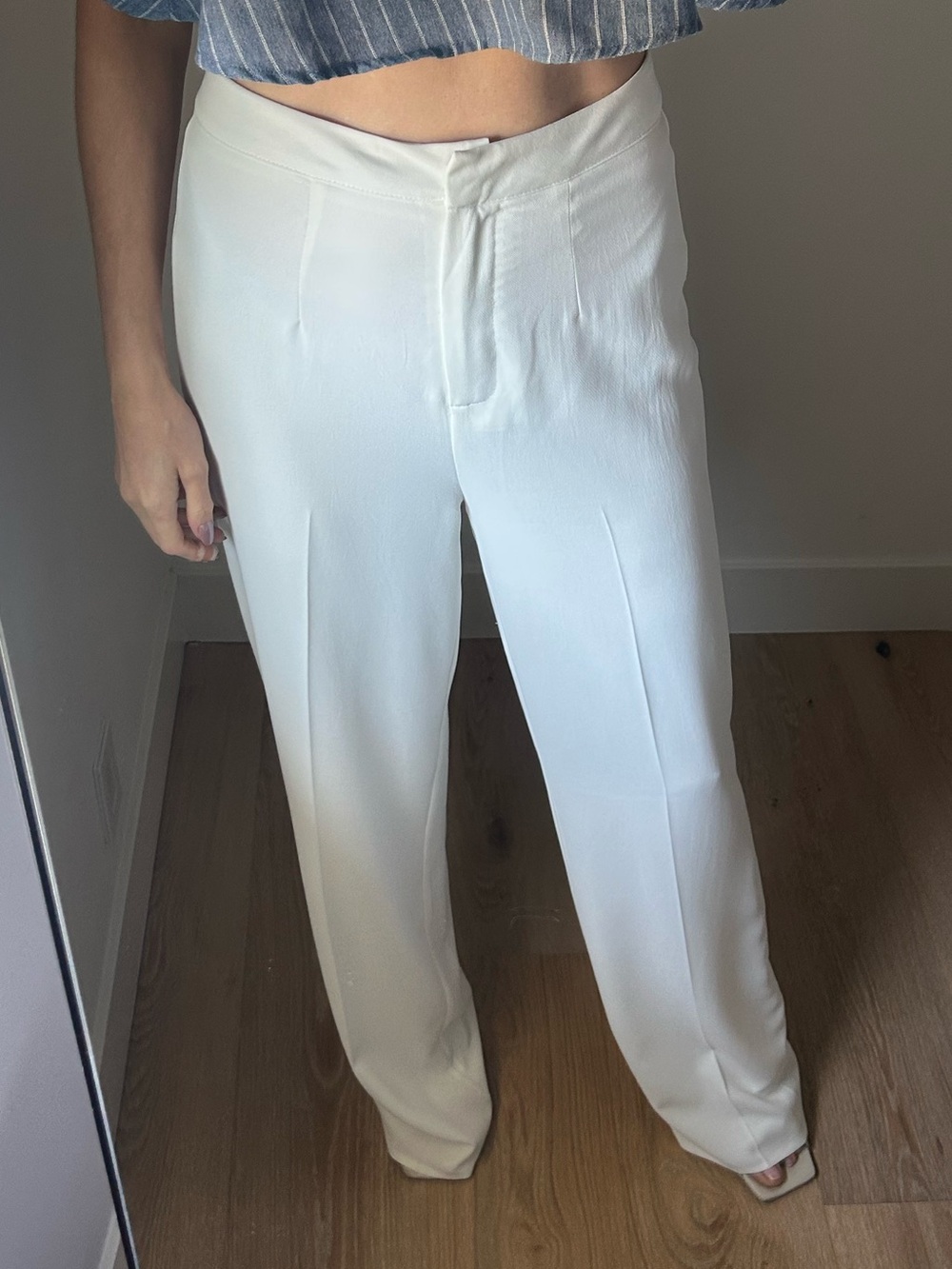 Missguided + White High-Rise Wide Leg Trousers